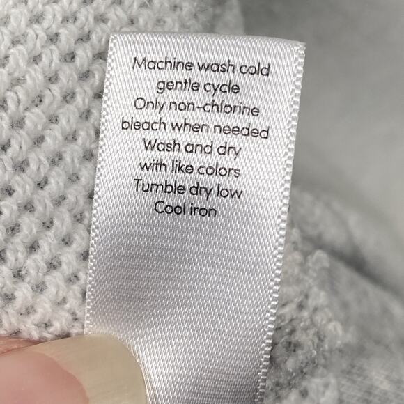 Athleta Wrap Open Cardigan Size M Light Grey Embroidered Carolina Breeze - Picture 6 of 6